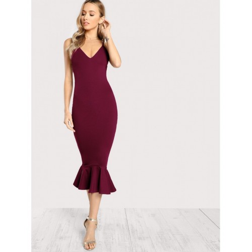 High Low Fishtail Form Fitting Dress