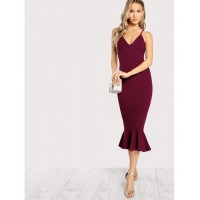 High Low Fishtail Form Fitting Dress