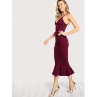 High Low Fishtail Form Fitting Dress