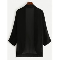 Dropped Shoulder Chiffon Kimono