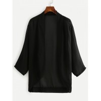 Dropped Shoulder Chiffon Kimono