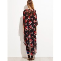 Floral Longline Chiffon Kimono