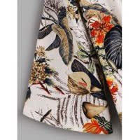 Tropical Print Dip Hem Kimono