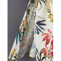 Floral Print Longline Kimono With Self Tie