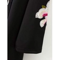 Shawl Collar Embroidered Flower Kimono