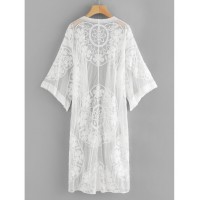 Lace Sheer Mesh Kimono