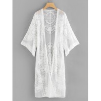 Lace Sheer Mesh Kimono