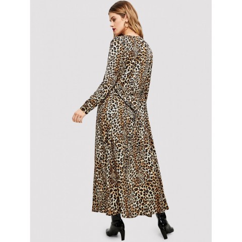 Leopard Print Longline Kimono