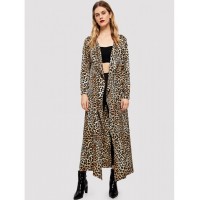 Leopard Print Longline Kimono