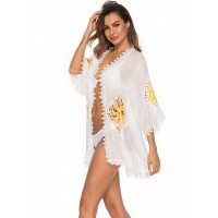 Lace Trim Cut-out Crochet Detail Kimono