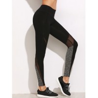 Color Block Mesh Insert Leggings