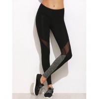 Color Block Mesh Insert Leggings