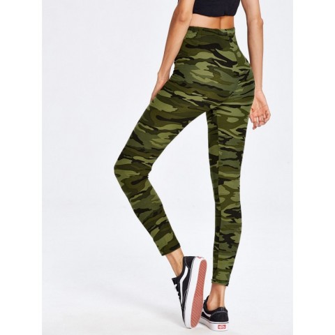 Camouflage Print Ankle Leggings