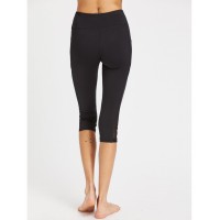 Wide Waistband Mesh Panel Crop Leggings