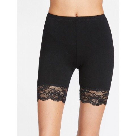 Lace Trim Short Leggings