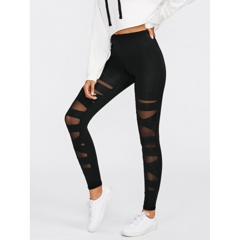 Criss Cross Mesh Leggings