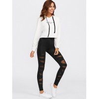 Criss Cross Mesh Leggings