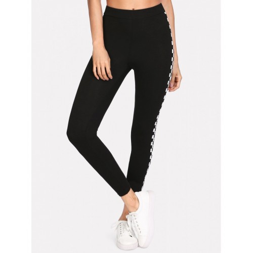 Checkered Sideseam Stretch Leggings