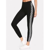 Checkered Sideseam Stretch Leggings