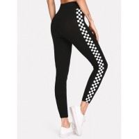 Checkered Sideseam Stretch Leggings