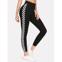 Checkered Sideseam Stretch Leggings