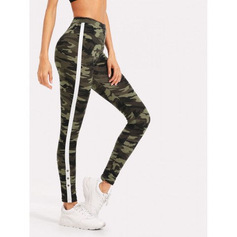 Tape Side Camo Leggings