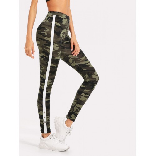 Tape Side Camo Leggings