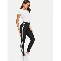 Contrast Tape Side Striped Leggings