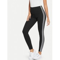 Contrast Tape Side Striped Leggings