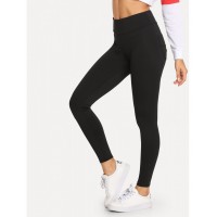 Pocket Detail Solid Skinny Leggings