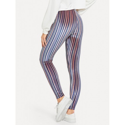 Striped Velvet Leggings