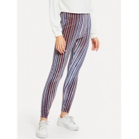 Striped Velvet Leggings