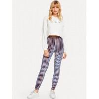 Striped Velvet Leggings