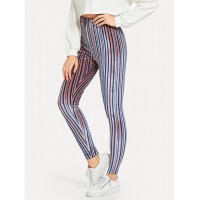 Striped Velvet Leggings