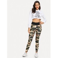 Camo Elastic Waist Leggings