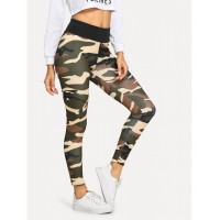 Camo Elastic Waist Leggings