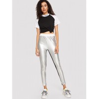 Cut And Sew Metallic Leggings