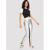 Cut And Sew Metallic Leggings