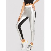 Cut And Sew Metallic Leggings