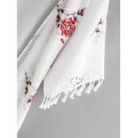 Fringe Trim Florals Kimono