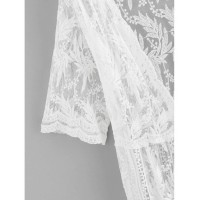 Lace Embroidery Knot Front Cover Up