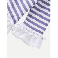 Baby Pom Pom Striped Top With Pants