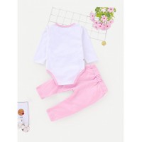 Baby Bow Detail Romper With Pants