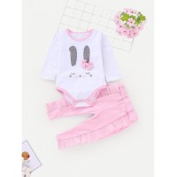 Baby Bow Detail Romper With Pants