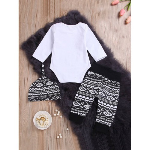 Baby Letter Print Jumpsuit &amp;amp; Pants &amp;amp; Hat