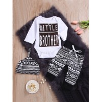 Baby Letter Print Jumpsuit &amp;amp; Pants &amp;amp; Hat