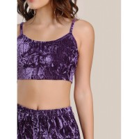 Velvet Crop Cami And Shorts Co-Ord